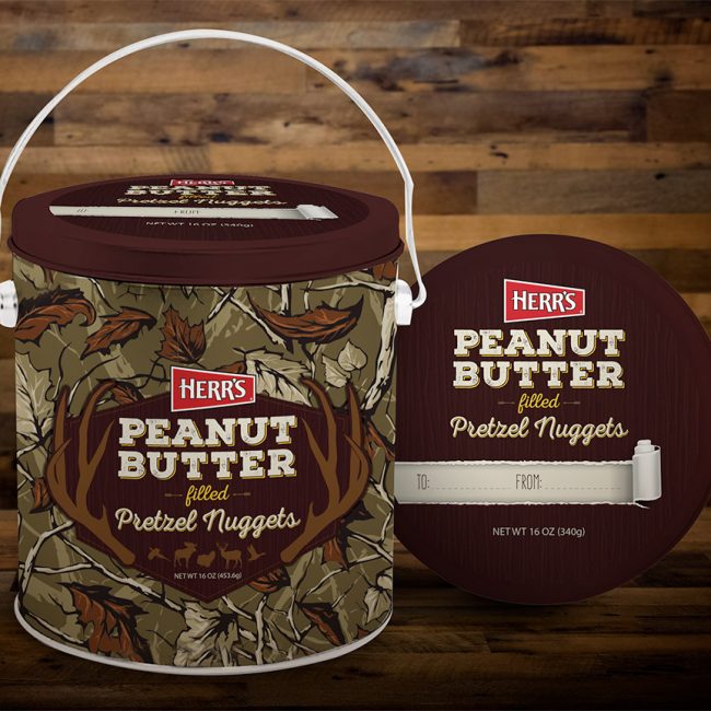 Gourmet Gift Baskets - Herr's Peanut Butter Filled Pretzel Nuggets Tin